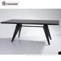 Modern Style Wood Steel Leg Dining Table RT-649